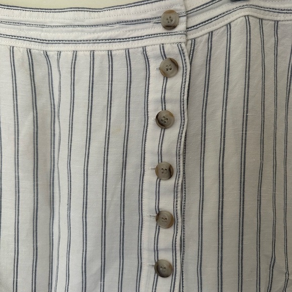 MADEWELL Side-Button Midi Skirt in Pinstripe - Picture 9 of 9
